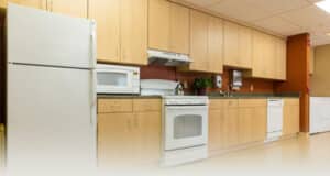 A kitchenette at Peters Township